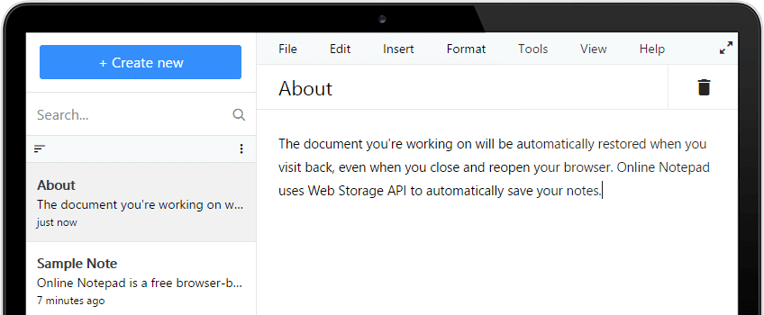 Jokeseo Online Notepad Screenshot